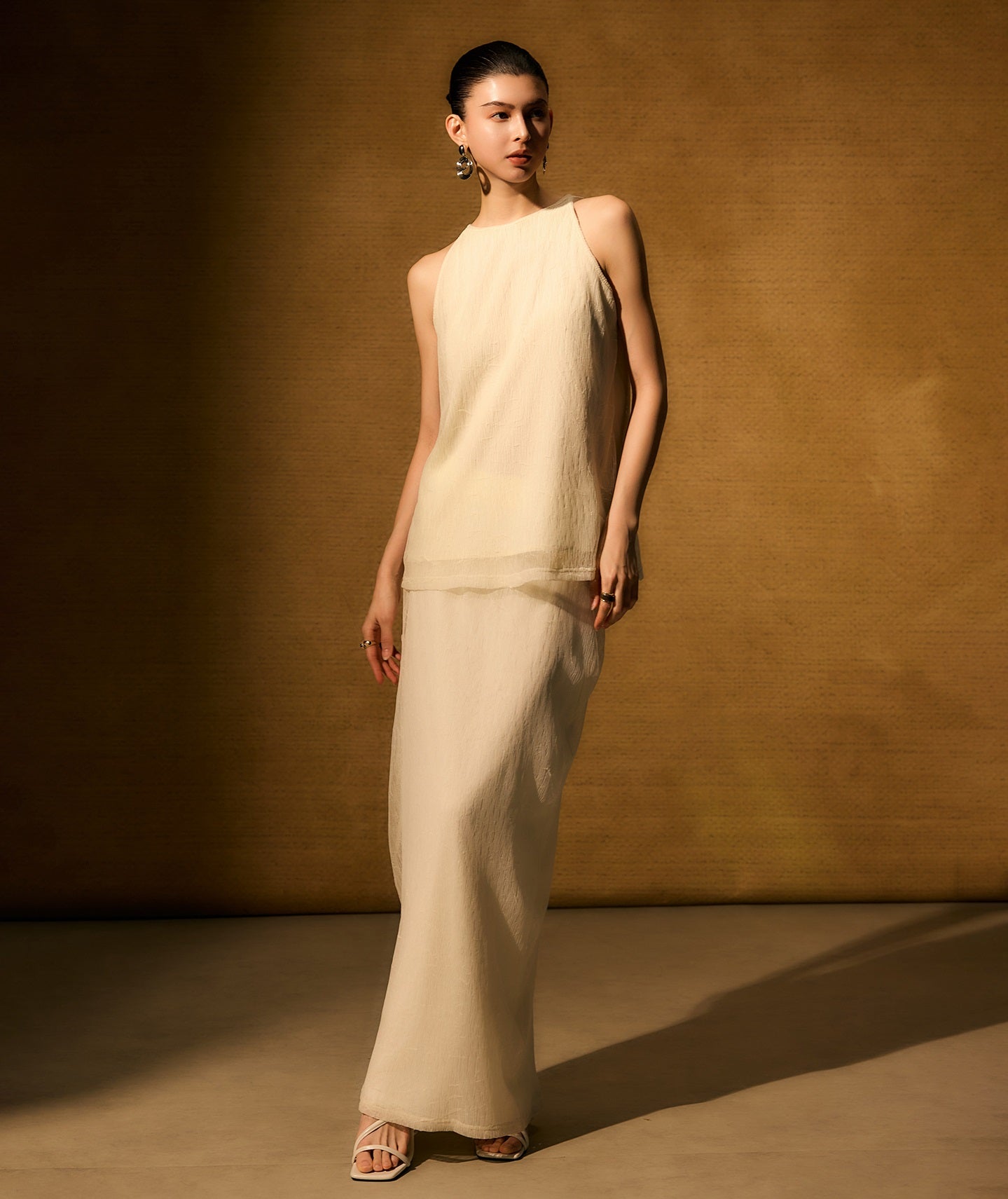 HECO Chinese style wrinkle elastic age-reducing temperament Skirt- ELLA.