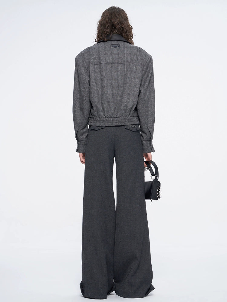 ANNAKIKI waistless fold deconstruct wide-leg pants for women-HITOME