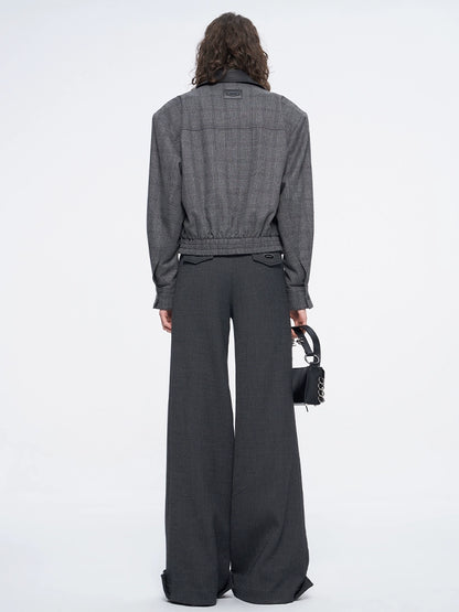 ANNAKIKI waistless fold deconstruct wide-leg pants for women-HITOME