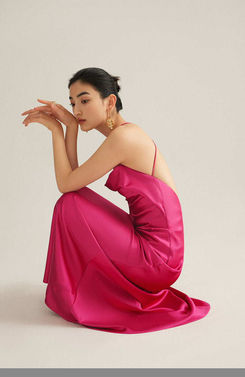GOUDIN dressing satin party evening gown-MORA.