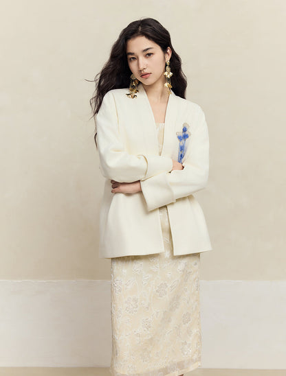 HECO Chiffon Bat Sleeve Dress Two-Piece Set for Women - clay.