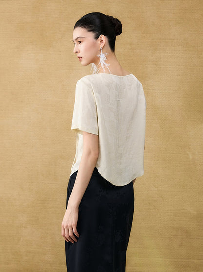 HECO Chinese style hollow fringe disc buckle short top - MASTER.