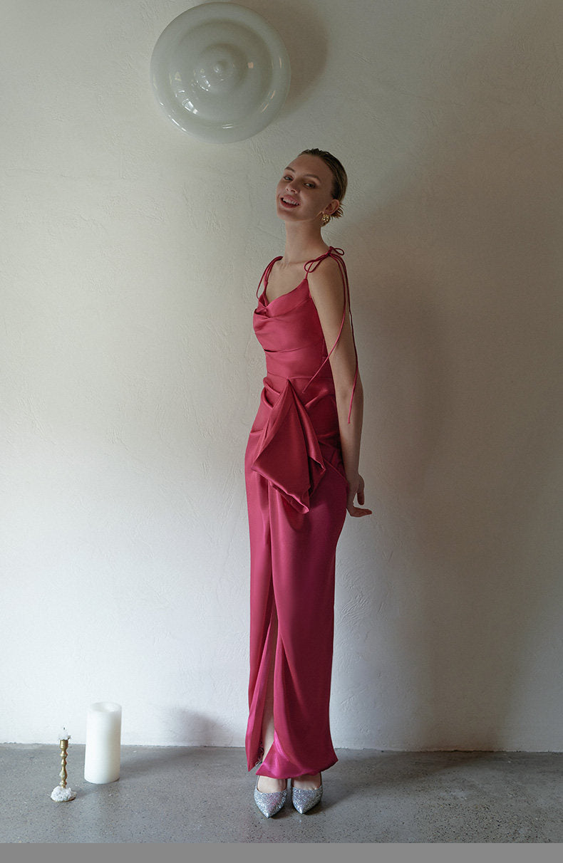GOUDIN light luxury suspender evening dress-REX.