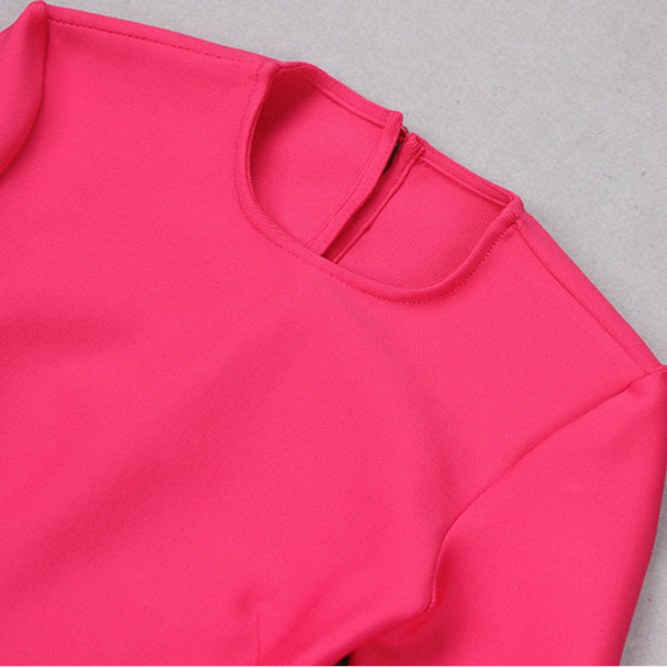 DOLLY Luxury Crew Neck Long Sleeve Waist Baring Backless Sexy Long Slit Date Dress-CADY