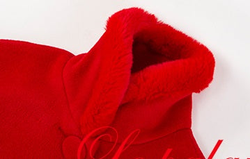 le palais vintage retro elegant red furry slit jacket coat - Dtri.