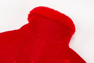 le palais vintage retro elegant red furry slit jacket coat - Dtri.