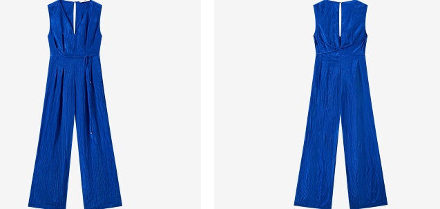 COMME MOI summer commuter V-neck wide-leg jumpsuit - QUINTUS.