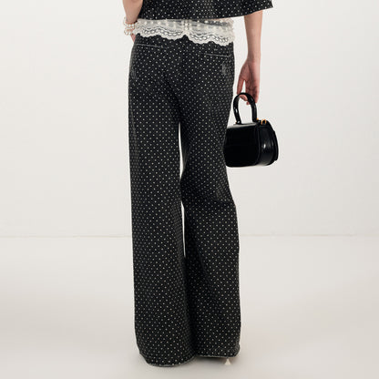FAME Waist Polka Dot Denim Pants - CRISPIN