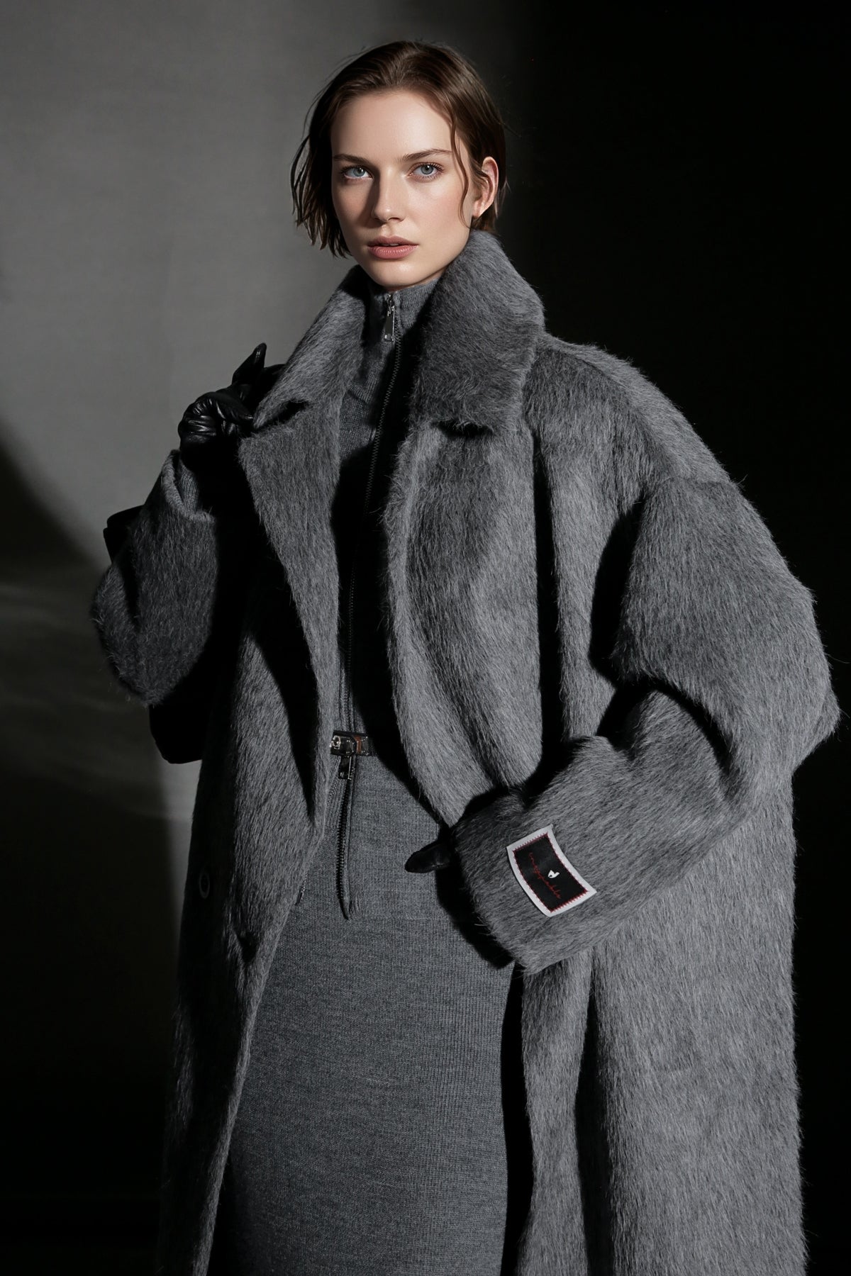 PIAOIN Luxury Peruvian Suli Alpaca Coat Women's Cocoon Double-sided Fur Coat -OMAN