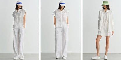 COMME MOI women's high-tech linen shorts and shirts outfit set - ELIJAH.