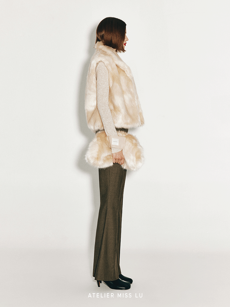 ATELIER MISS LU Gentle Winter Imitation Fur Vest - MEL