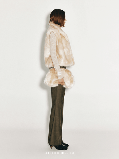 ATELIER MISS LU Gentle Winter Imitation Fur Vest - MEL