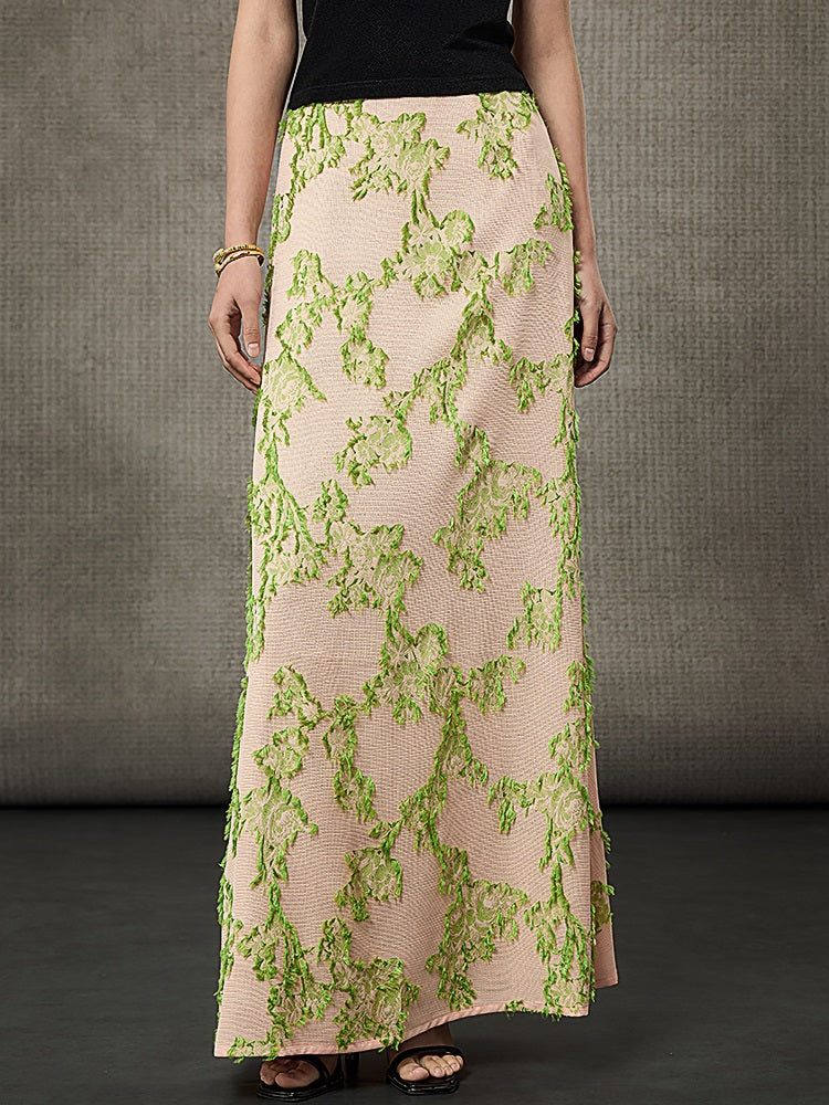 HECO Silk Texture High-Waist Straight Skirt - VIOLET.