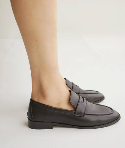 B-FEI classic black leather round-toe shoes-TENNY.