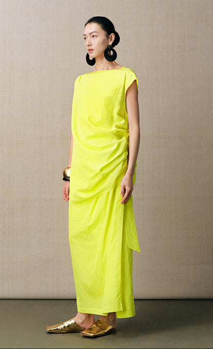 ZHUCHONGYUN asymmetrical sleeveless top with ruched drawstring detailing -XAD.