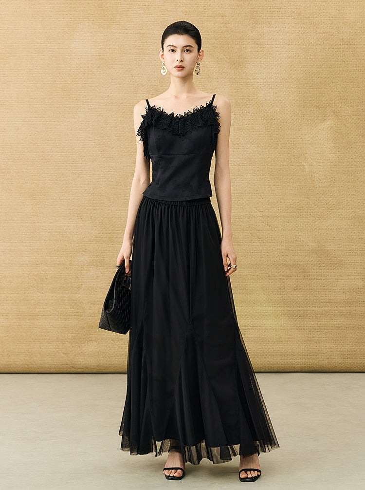 HECO Chinese High-end Acetate Lace Splicing Camisole - ZEPH.