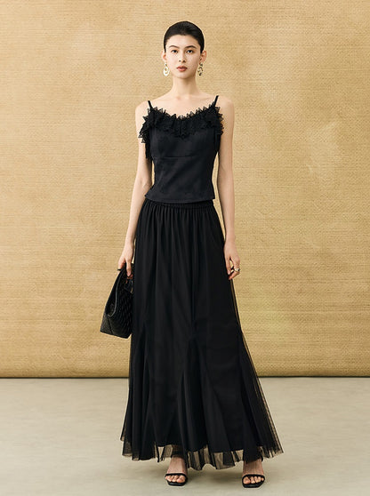 HECO Chinese High-end Acetate Lace Splicing Camisole - ZEPH.