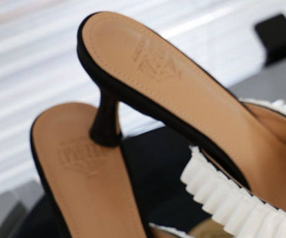 B-FEI French Semi-Drag Pointed Toe Mid-Heel-CHROLLO.