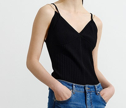 COMME MOI  Women's Double Camisole Knitted Vest - GENESIS.