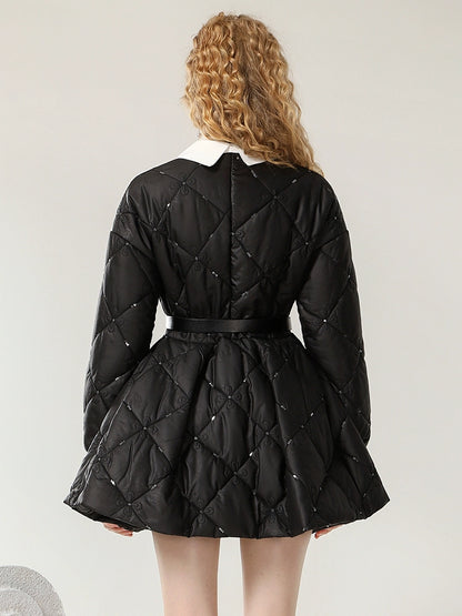 CHECOCRE Elegant Winter Contrast Heavy Industry Bead Flower Doll Collar Girl Design - VINCE