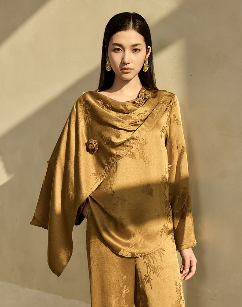 HECO Acetate texture Handmade Rose Top Women - DARK.