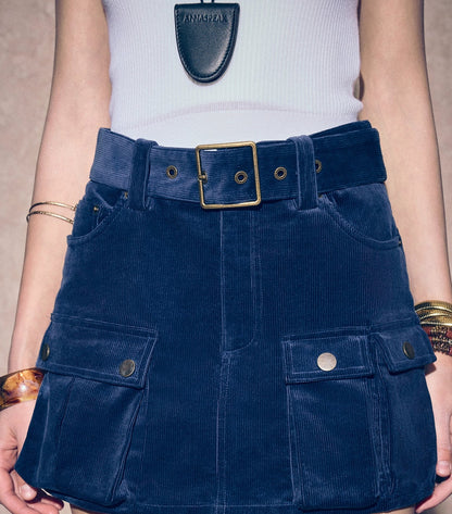 ANNASPEAK long-legged  long-staple  corduroy cargo jeans.
