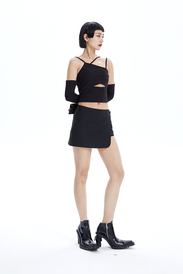 TINY IN Detachable Sleeve Women's Short Cut-out Top -YOYO