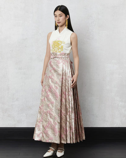 HECO Red Horse Face High Waisted Long Hanfu Skirt - offer.