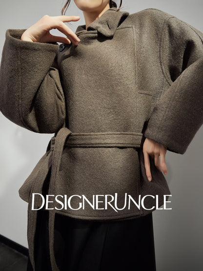 DGU|「 Twilight" gray woolen jacket new high-end temperament versatile slimming top - Louisa.