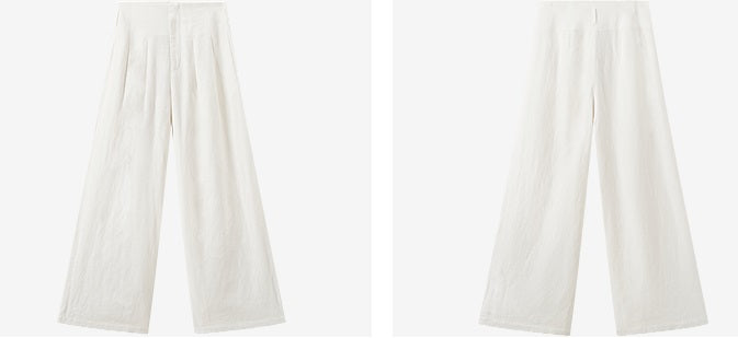 COMME MOI women's light linen wide-leg pant suit set - MESSIAH.