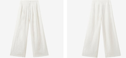 COMME MOI women's light linen wide-leg pant suit set - MESSIAH.