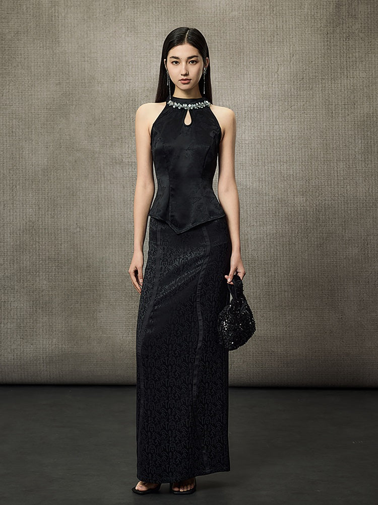 HECO Hollow Lace Temperament Off-the-shoulder Vest- WHOLE.