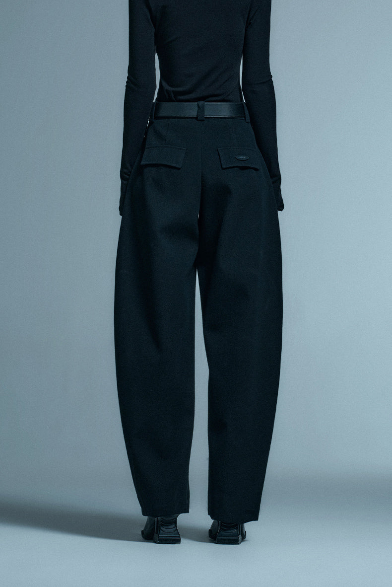 ANNAKIKI mid-waisted wool scimitar mid-rise trousers-ITSUKI