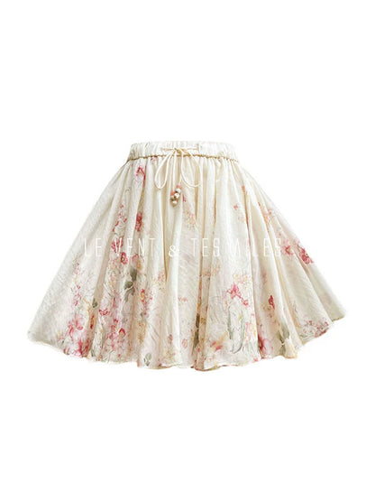 LE VENT&TES AILES Floral-print off shoulder top Skirt trousers set-RINA.