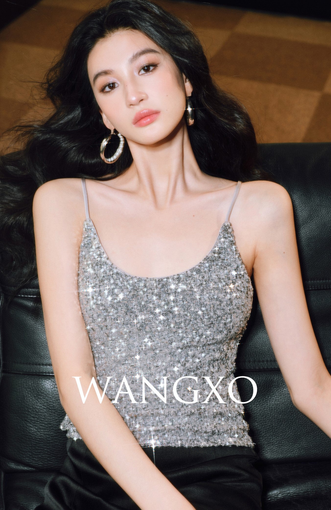 WANGXO | Sequin Knit Pure Hand-Pressed Seams Camisole -LINA.