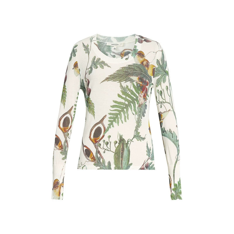 ZHUCHONGYUN Autumn Fruit Feather Thin Slim Knit Top--KOUSHI.