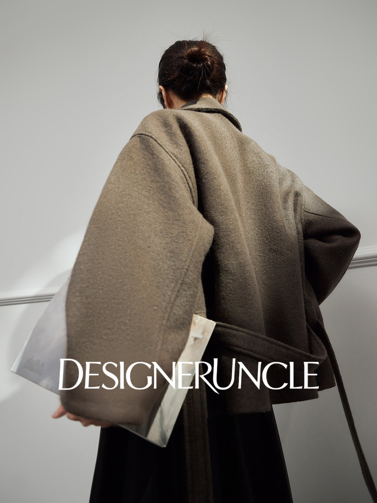 DGU|「 Twilight" gray woolen jacket new high-end temperament versatile slimming top - Louisa.