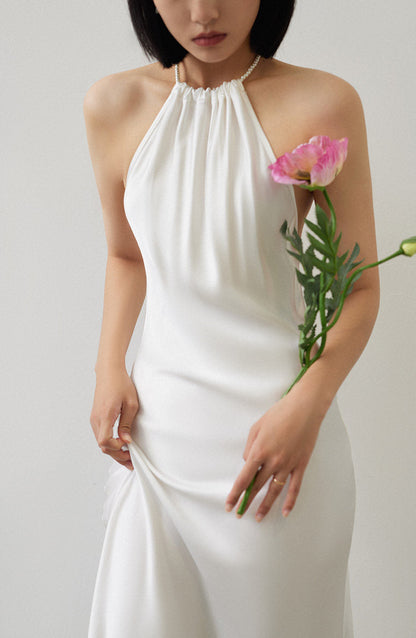 GOUDIN elegant low back slip dress -ZOFIA.
