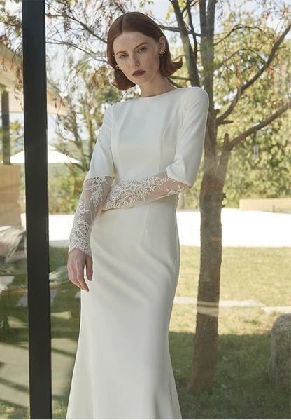 GOUDIN high end light luxury white dress-MARYLA.