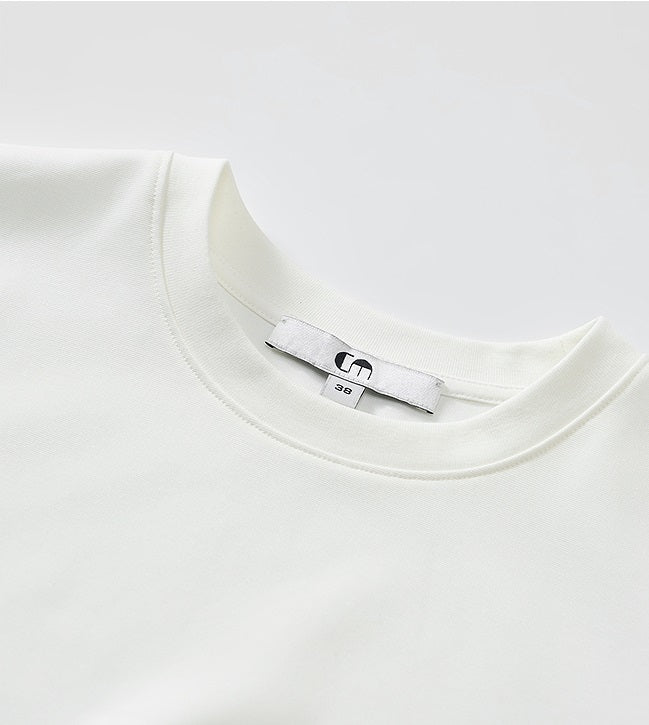 COMME MOI Commuter Slit crew neck white T-Shirt - TARE.