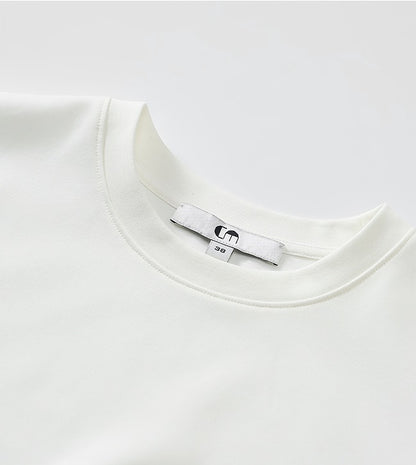 COMME MOI Commuter Slit crew neck white T-Shirt - TARE.