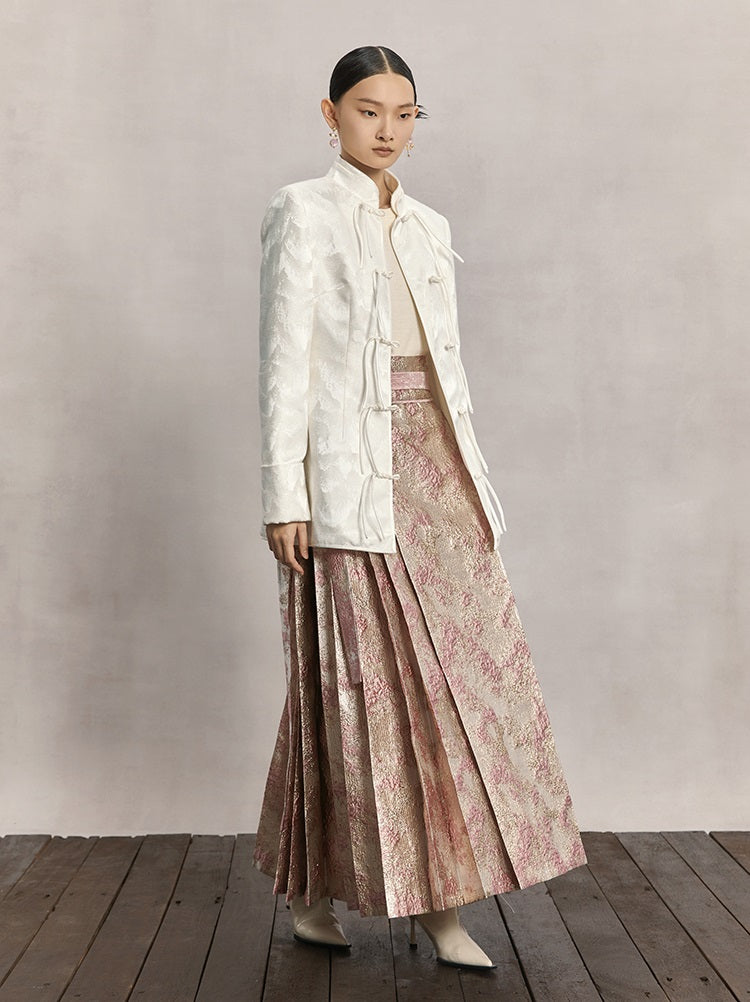 HECO Red Horse Face High Waisted Long Hanfu Skirt - offer.