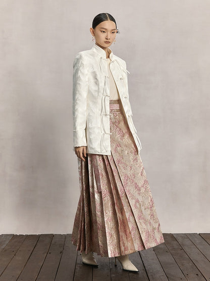 HECO Red Horse Face High Waisted Long Hanfu Skirt - offer.