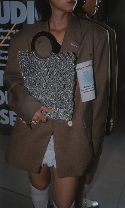 IUBALLET Cut-out Metallic Crotchet Tote Bag - UPHOLD.