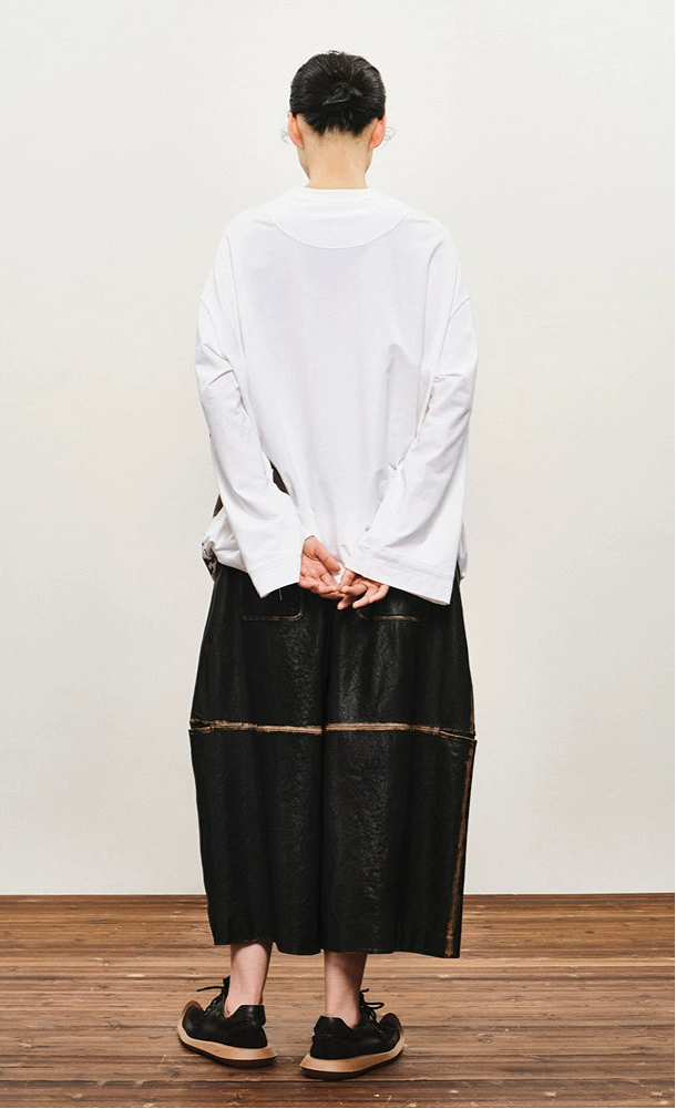 ZHUCHONGYUN  Print Loose Dropped Shoulder Long Sleeve Top-KOUSEI.