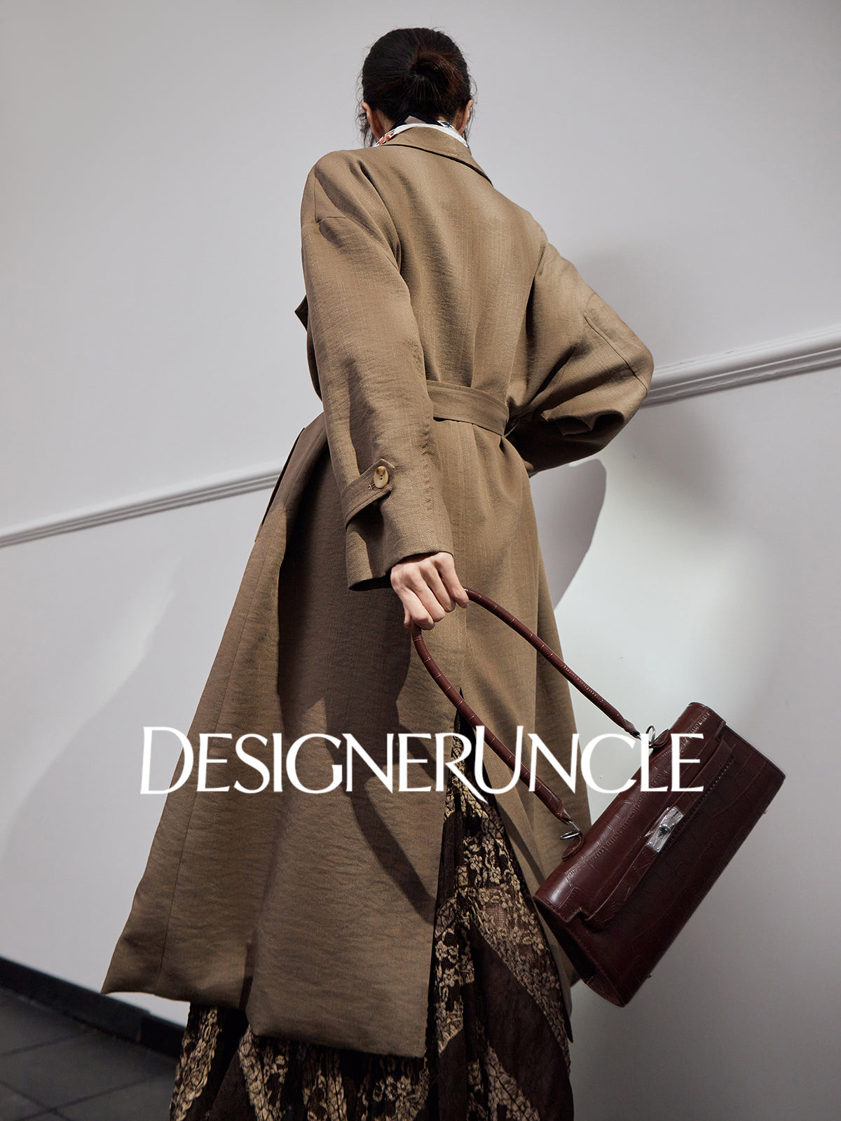 DGU "Twilight Dyeing" Latte Coffee New Double-breasted British-style Versatile Jacket - MARCUS.