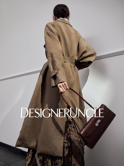 DGU "Twilight Dyeing" Latte Coffee New Double-breasted British-style Versatile Jacket - MARCUS.