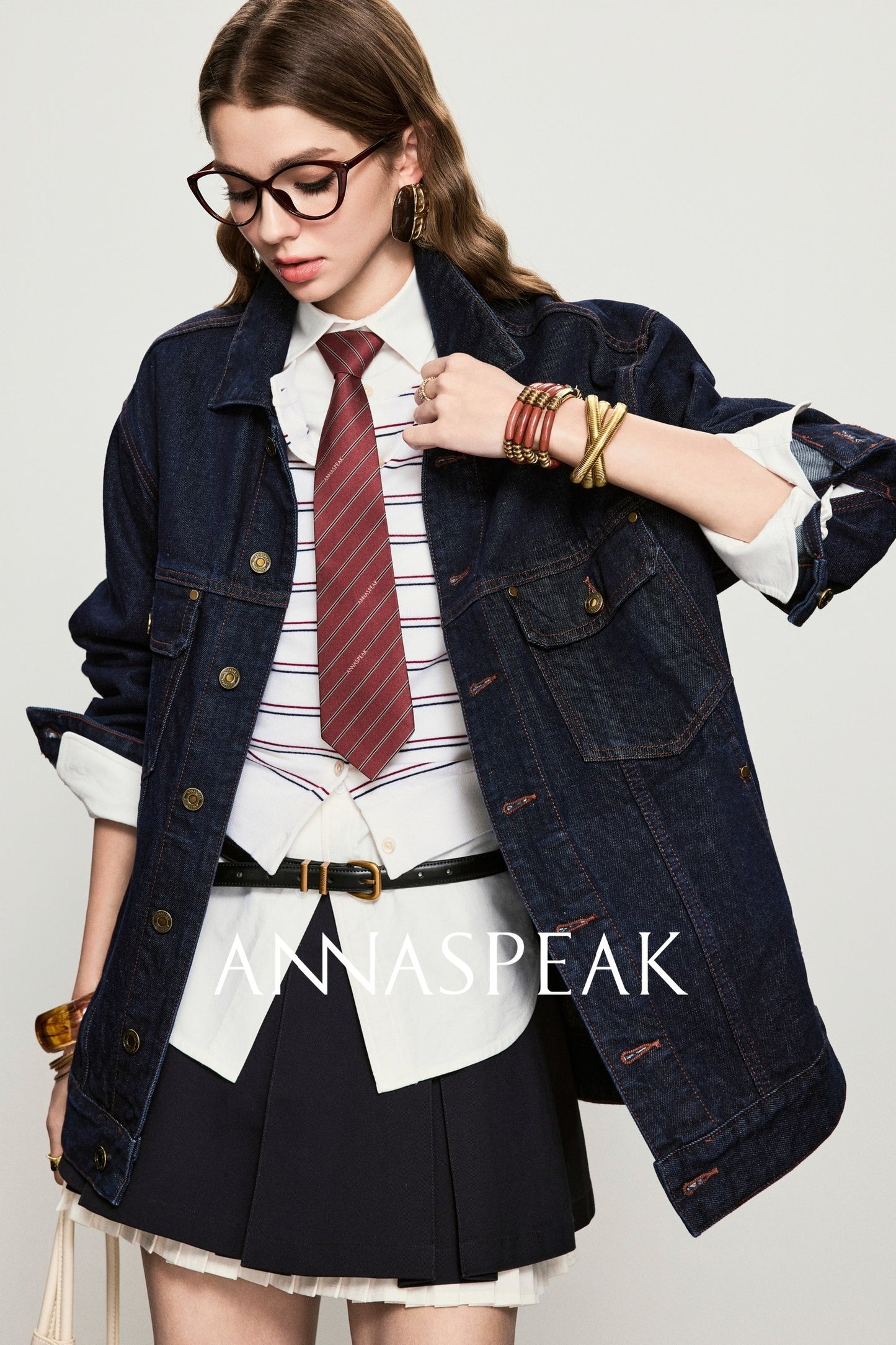 ANNASPEAK starfish denim silhouette denim jacket-SARE.