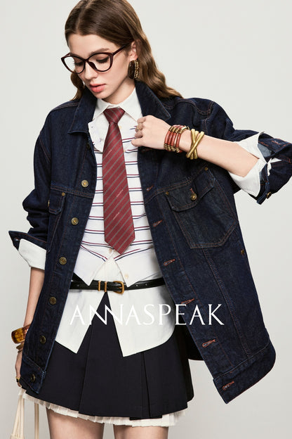 ANNASPEAK starfish denim silhouette denim jacket-SARE.