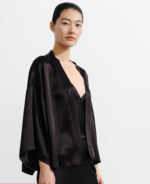 COMME MOI  Summer Chinese Placket Cardigan Draped Jacket - PAISELY.